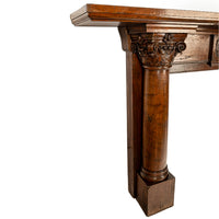 Antique 19th Century Carved Oak Column Fireplace Mantel Surround San Francisco
