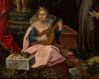 16th Century German Renaissance Allegorical Oil Painting Sexual Health Syphilis by Christoph Schwarz, Circa 1580