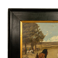Antique Western Oil on Canvas Painting Native American "The Captive" 1901  by Frank Paul Sauerwein