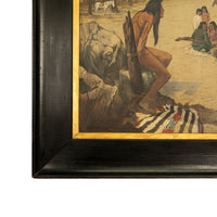 Antique Western Oil on Canvas Painting Native American "The Captive" 1901  by Frank Paul Sauerwein