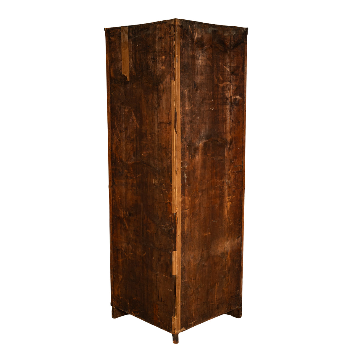 Antique Austrian Figured Ash & Ebony Biedermeier Standing Corner Cabinet 1830