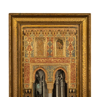 Antique Marble Gesso Islamic Gilt Panel Alhambra Window Granada Spain 1910