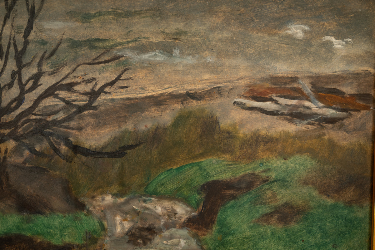 American WPA Oil painting High Desert Landscape Pacific Northwest Oregon by Arthur Runquist, Circa 1942