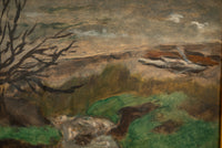 American WPA Oil painting High Desert Landscape Pacific Northwest Oregon by Arthur Runquist, Circa 1942