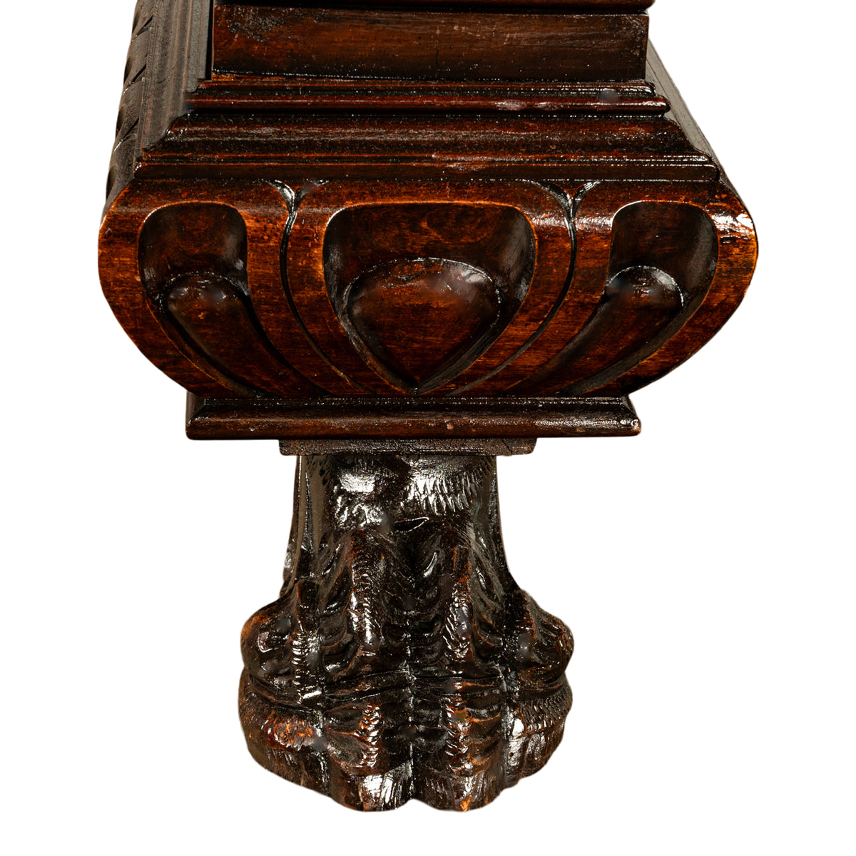 Antique Italian Carved Renaissance Revival Walnut Library Dining Table 1880