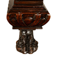 Antique Italian Carved Renaissance Revival Walnut Library Dining Table 1880