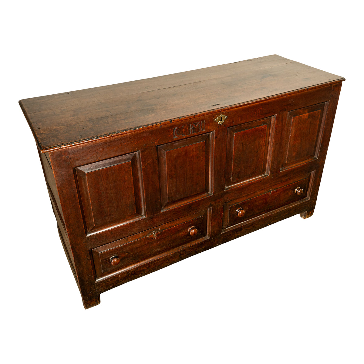 Monumental Antique Georgian Joined Oak Mule Dowry Chest Coffer Yorkshire 1720