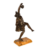 Antique Spanish Art Nouveau Bronze Neo-Classical Sculpture Statue Bacchante 1890 By Gustave Obiols Delgado