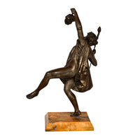 Antique Spanish Art Nouveau Bronze Neo-Classical Sculpture Statue Bacchante 1890 By Gustave Obiols Delgado