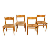 Mid Century Hans Wegner Set 4 Beech Danish Cord Dining Chairs Carl Hansen & Søn