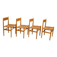 Mid Century Hans Wegner Set 4 Beech Danish Cord Dining Chairs Carl Hansen & Søn