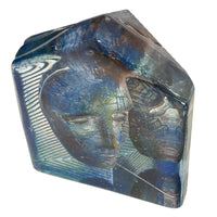 Swedish Art Glass Sculpture Blue Head Bertil Vallien Kosta Boda Signed Numbered