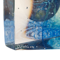Swedish Art Glass Sculpture Blue Head Bertil Vallien Kosta Boda Signed Numbered