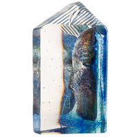 Swedish Art Glass Sculpture Blue Head Bertil Vallien Kosta Boda Signed Numbered