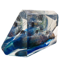 Swedish Art Glass Sculpture Blue Head Bertil Vallien Kosta Boda Signed Numbered