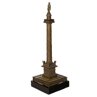 Antique French Grand Tour Bronze Desk Statue Sculpture Napoleon Column Vendome Paris 1860