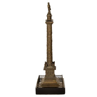 Antique French Grand Tour Bronze Desk Statue Sculpture Napoleon Column Vendome Paris 1860