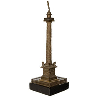 Antique French Grand Tour Bronze Desk Statue Sculpture Napoleon Column Vendome Paris 1860