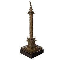 Antique French Grand Tour Bronze Desk Statue Sculpture Napoleon Column Vendome Paris 1860