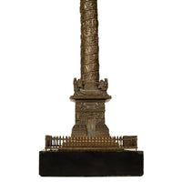 Antique French Grand Tour Bronze Desk Statue Sculpture Napoleon Column Vendome Paris 1860