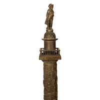 Antique French Grand Tour Bronze Desk Statue Sculpture Napoleon Column Vendome Paris 1860