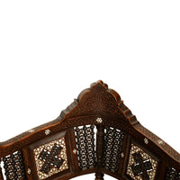 Antique Islamic Moorish Syrian Carved Inlaid Mother of Pearl Corner Chair 1880