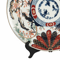 Monumental Antique Japanese Meiji Period Imari Porcelain Charger Plate 1880