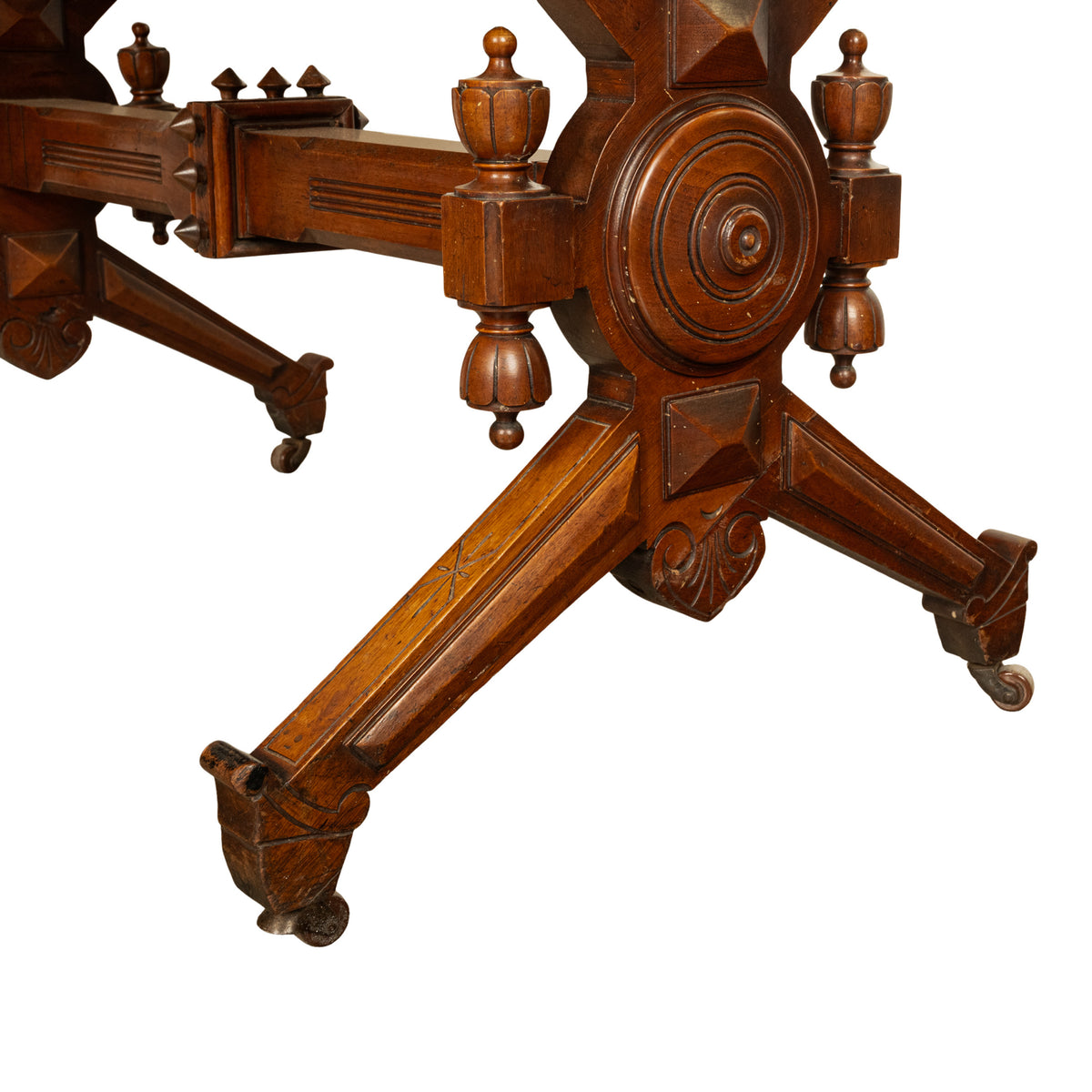 Antique American Walnut Renaissance Revival Aesthetic Movement Desk Table 1875