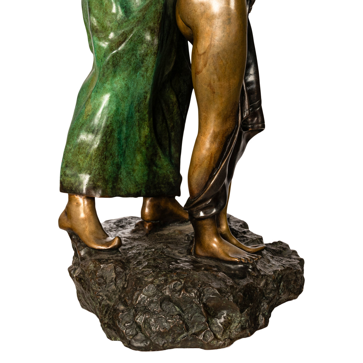 Franz Bergmann Orientalist Arab Slave Nude Group Cold Painted Bronze Signed 1910