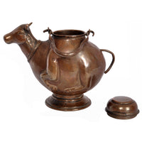 Antique 19th Century Indian Hindu Copper Sacred Nandi Bull Water Vessel 1800