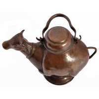 Antique 19th Century Indian Hindu Copper Sacred Nandi Bull Water Vessel 1800