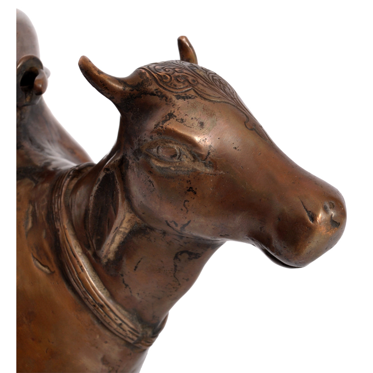 Antique 19th Century Indian Hindu Copper Sacred Nandi Bull Water Vessel 1800