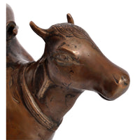 Antique 19th Century Indian Hindu Copper Sacred Nandi Bull Water Vessel 1800