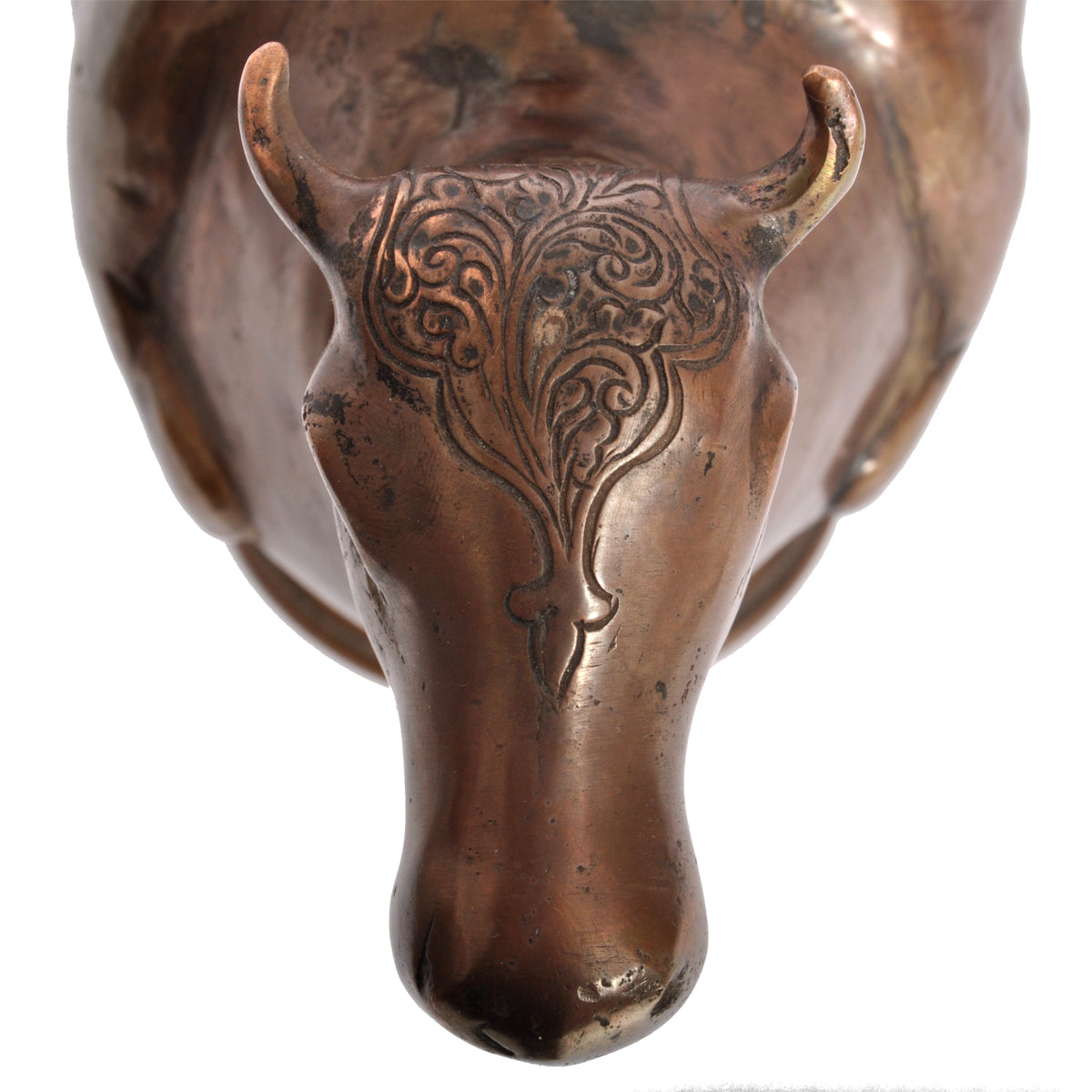 Antique 19th Century Indian Hindu Copper Sacred Nandi Bull Water Vessel 1800