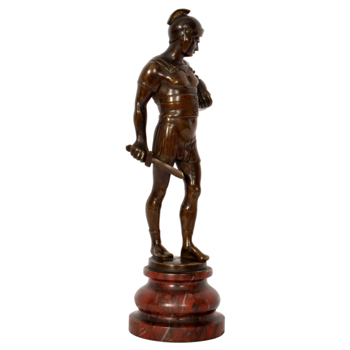 Antique Bronze Grand Tour Roman Centurion Gladiator Statue Sculpture Italy 1820