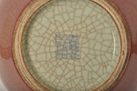 Antique Chinese 19th Century Qing Red Sang de Boeuf Oxblood Crackle Glaze Vase