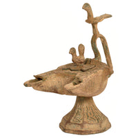 Ancient Persian Khurasan Islamic Engraved Calligraphy Bronze Oil Lamp c.1200