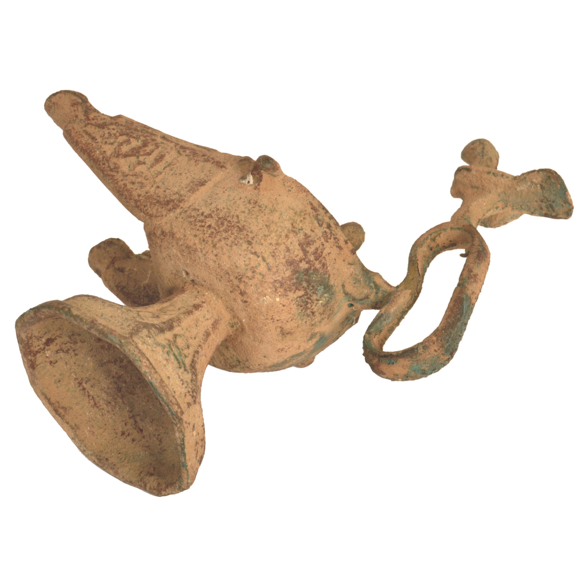 Ancient Persian Khurasan Islamic Engraved Calligraphy Bronze Oil Lamp c.1200