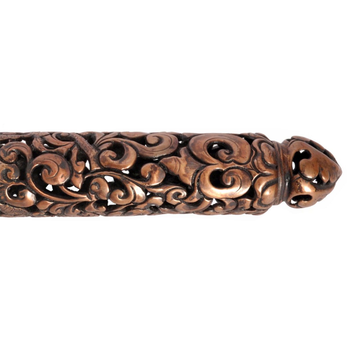 Antique 18th Century Tibetan Buddhist Gilded Iron Lama's Pen Case Derge 1700