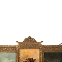 Antique Gilded Room Divider Screen Oil Painting Aesthetic Movement NY 1885