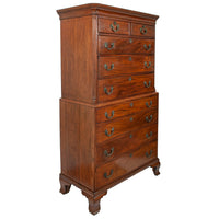 Antique 18th Century Georgian George III Mahogany Tallboy Chest on Chest, Circa 1760