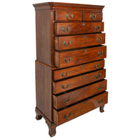 Antique 18th Century Georgian George III Mahogany Tallboy Chest on Chest, Circa 1760