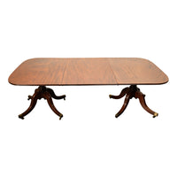Antique Georgian Regency Cuban Mahogany Twin Pedestal Dining Table Tilt-Top 1810