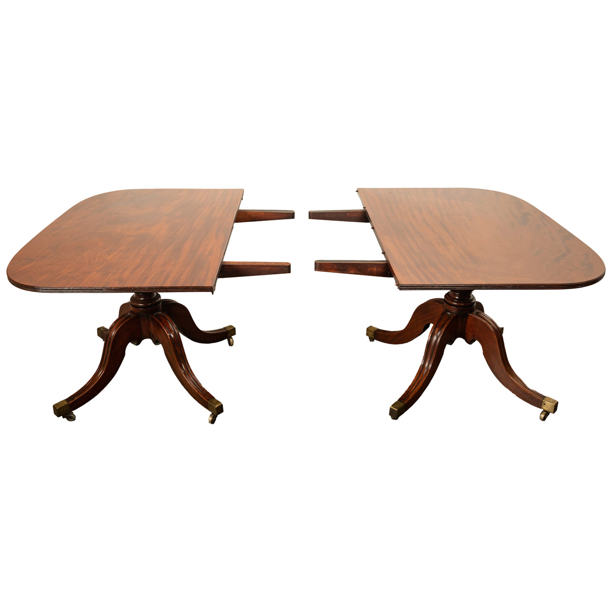 Antique Georgian Regency Cuban Mahogany Twin Pedestal Dining Table Tilt-Top 1810