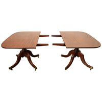 Antique Georgian Regency Cuban Mahogany Twin Pedestal Dining Table Tilt-Top 1810