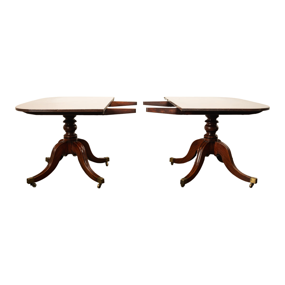 Antique Georgian Regency Cuban Mahogany Twin Pedestal Dining Table Tilt-Top 1810