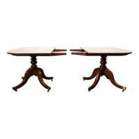 Antique Georgian Regency Cuban Mahogany Twin Pedestal Dining Table Tilt-Top 1810
