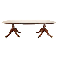 Antique Georgian Regency Cuban Mahogany Twin Pedestal Dining Table Tilt-Top 1810