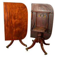 Antique Georgian Regency Cuban Mahogany Twin Pedestal Dining Table Tilt-Top 1810