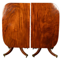 Antique Georgian Regency Cuban Mahogany Twin Pedestal Dining Table Tilt-Top 1810